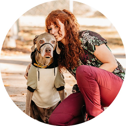Kristen Kluczynski with a dog, dog sports medicine specialist Texas